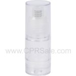 Airless Bottle, Clear Cap, Natural Collar, Clear Body, 15 mL
