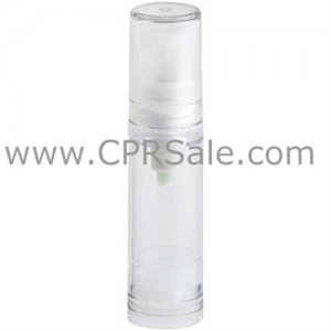 Airless Bottle, Clear Cap, Natural Collar, Clear Body, 5 mL