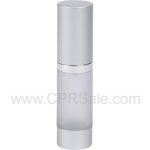 Airless Bottle, Matte Silver Cap, Shiny Silver Collar, Frosted Body, 15 mL - Texas