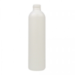 Plastic Bottle, HDPE, Royalty Round, White, 8oz - CASE