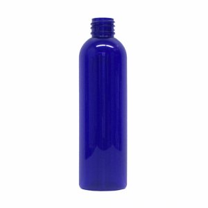Plastic Bottle, PET, Round, Blue, 4oz