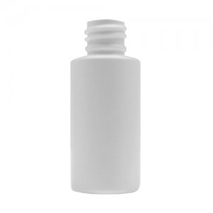 Plastic Bottle, HDPE, Cylinder, White, 1oz