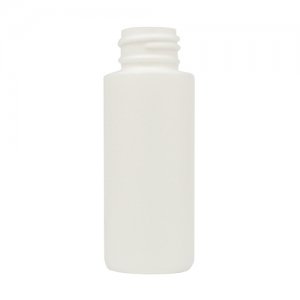 Plastic Bottle, HDPE, Cylinder, White, 2oz