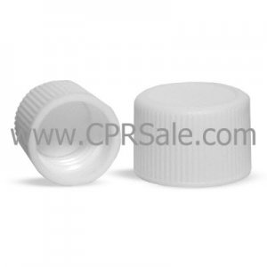Cap, 20/410, Ribbed Screw Cap, White with F217 Liner