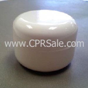 Jar, PP, Round, White with White Dome Cap, 48mm 1/2oz - Texas
