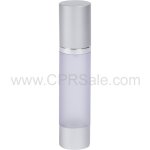 Airless Bottle, Matte Silver Cap, Shiny Silver Collar, Frosted Body, 50 mL