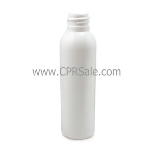 Plastic Bottle, HDPE, Imperial Round, White, 2oz
