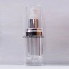 Acrylic Treatment Bottle, Clear Cap, Shiny Silver Collar, Clear Body, Square 15 mL