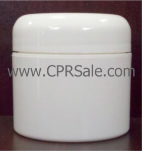 Jar, PP, Round, White Base, White Dome Cap, Sealing Disc, 70mm 4oz