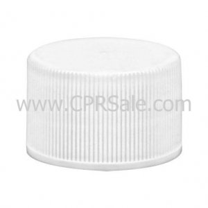 Cap, 24/410, Ribbed Screw Cap, White with Heat Induction Liner