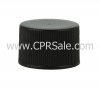 Cap, 24/410, Ribbed Screw Cap, Black with Heat Induction Liner