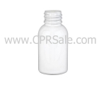 Plastic Bottle, HDPE, Boston Round, White, 1oz