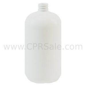 Plastic Bottle, HDPE, Boston Round, White, 32oz