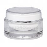 Jar, Acrylic, Clear, Round, Cap with Silver band, 3.4oz