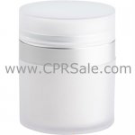 Airless Jar, Frosted Cap, Matte Silver Collar, PP Inner Cup w/Frosted Outer, 30 mL