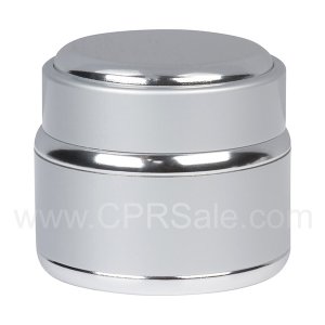 Jar, Aluminum, Round, w/Silver Trim, Silver, 15 mL