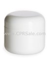 Jar, 2oz., PP, Round Base, White, Dbl Wall, 58mm with Dome Cap and Sealing Disc