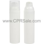 Airless Bottle, Frosted Cap, White Collar, White Body, 75 mL