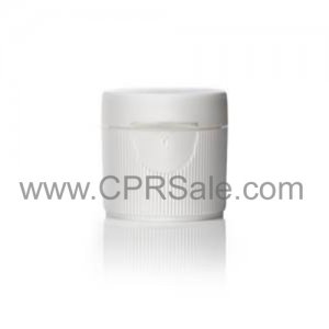 Cap, 24/410, White, Ribbed, Flip Top, Round with Heat Induction Liner