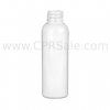 Plastic Bottle, PET, Bullet Round, White, 2oz