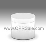 Jar, PP, Round, White Straight Base, White Straight Sided Cap, Sealing Disc, 70mm 4oz