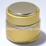 Jar, Aluminum, Round, w/Gold Trim, Gold, 30 mL