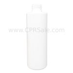 Plastic Bottle, PET, Cylinder, White, 8oz