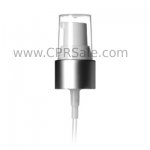 Pump, 20/400, Treatment, Shiny Silver Collar, White Actuator, Clear PP Hood, Diptube Length: 4 in