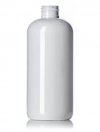 Plastic Bottle, PET, Boston Round, White, 16oz, 28-410