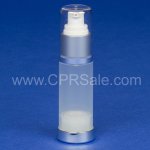 Airless Bottle, Clear Cap, Matte Silver Collar, Natural Body, Shiny Silver Base 30 mL