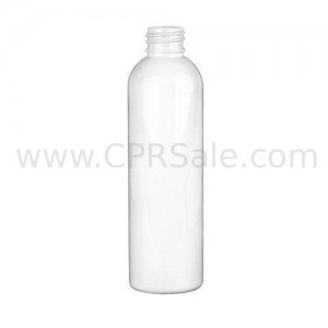 Plastic Bottle, PET, Bullet Round, White, 4oz