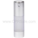 Airless Bottle, Matte Silver Cap, Frosted Body, 30 mL