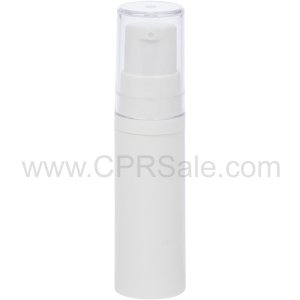 Airless Bottle, Clear Cap, White Collar, White Body, 5 mL