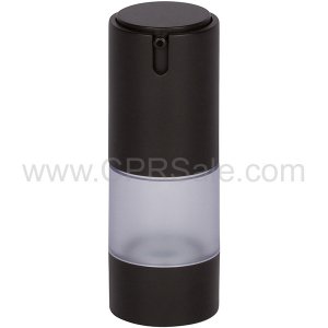 Airless Bottle, Matte Black Cap, Frosted Body, 15 mL - Texas
