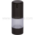 Airless Bottle, Matte Black Cap, Frosted Body, 15mL