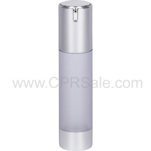 Airless Bottle, Matte Silver Cap, Frosted Body, 50 mL - Texas