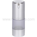 Airless Bottle, Matte Silver Cap, Frosted Body, 15 mL