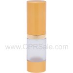 Airless Bottle, Matte Gold Cap, Shiny Gold Collar, Frosted Body, 10 mL