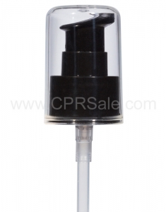 Pump, 20/410, Treatment, Black, Smooth with Clear Styrene Hood, Dip tube Length: 6 in