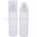 Airless Bottle, Frosted Cap, Natural Pump, Natural Body, 75 mL