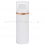 Airless Bottle, Frosted Cap with Shiny Rose Gold Band, White Collar, White Body, 30 mL - Texas