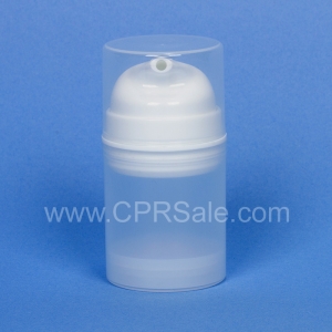 Airless Bottle, White Pump, Natural Cap, Natural Collar, Natural Body, 50 mL - Texas