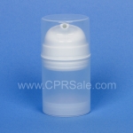 Airless Bottle, White Pump, Natural Cap, Natural Collar, Natural Body, 50 mL