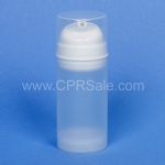 Airless Bottle, White Pump, Natural Cap, Natural Collar, Natural Body, 100 mL - Texas