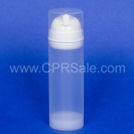 Airless Bottle, Natural Cap, White Pump, Natural Body, 150 mL