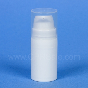 Airless Bottle, Natural Cap, White Pump, White Body, 5 mL - Texas
