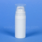 Airless Bottle, Natural Cap, White Pump, White Body, 10 mL