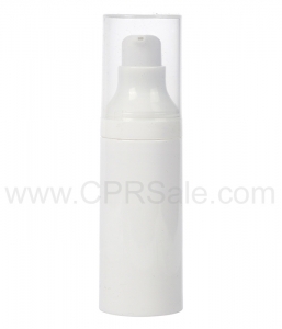 Airless Bottle, Natural Cap, White Pump, White Body, 30 mL - Texas