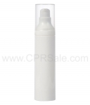 Airless Bottle, Natural Cap, White Pump, White Body, 50 mL