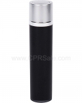 30ml Airless Black Twist-Up Bottle, Matte Silver Twist Cap with Shiny Silver Band